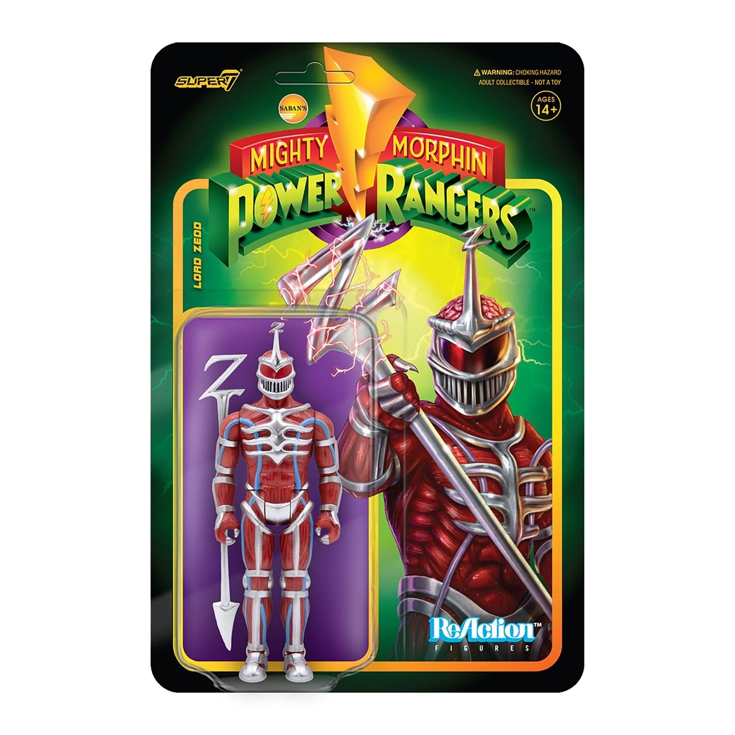 Super7 ReAction Mighty Morphin Power Rangers Lord Zedd 3.75 Inch Action Figure